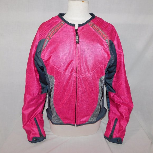 ICON Jackets & Blazers - Icon Anthem Womens M Pink Mesh Riding Jacket Motorcycle Padded Motosport